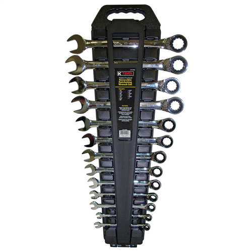 13-pc Fractional SAE Ratcheting Reversible Wrench Set, 1/4" to 1"
