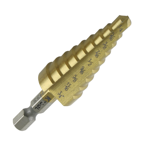 K Tool International Kti71237 1/4"-3/4" Step Drill Bit