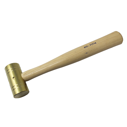 16 Oz. Brass Hammer w/ Wooden Hickory Handle