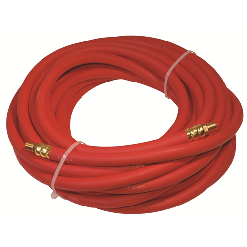 3/8 in. x 50 ft. - 1/4 in. MNPT Rubber Air Hose, Red