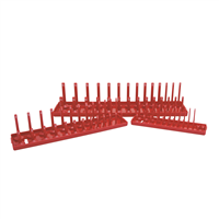 3-Piece SAE Fractional Socket Holder Set, Red