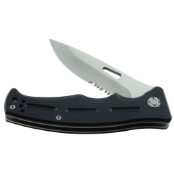 Stainless Steel Folding Knife, Partially Serrated with Assist Opening (EA)