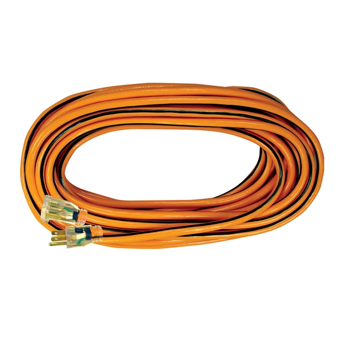 25' Heavy Duty Outdoor Extension Cord, Black/Orange