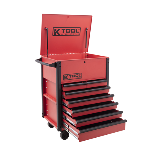 K Tool International Kti75123 Premium 7 Drawer 750 Lb. Service Cart (Matte Red