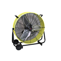 24" Direct Drive Tilting Industrial Drum Fan, Safety Yellow