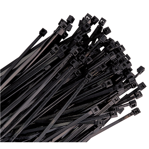 100-pk of 7â€ Black Nylon Cable Ties with 50 lb. Tensile Strength