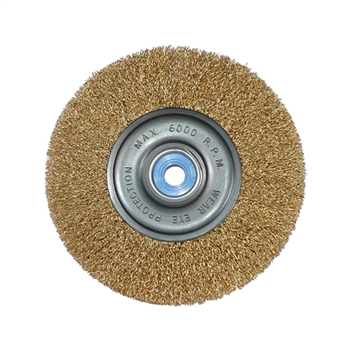 6" Crimped Wire Wheel with Narrow Face 6,000 RPM; 1/2â€ x 5/8â€ Hole Center Mount