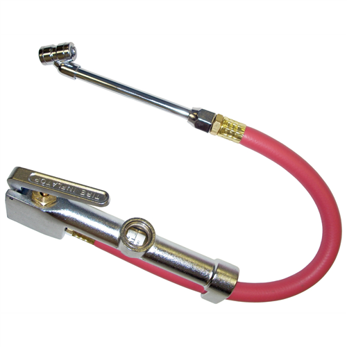 Tire Inflator Gauge with Dual-Head Chuck, 15" Air Hose with 1/4" Female NPT