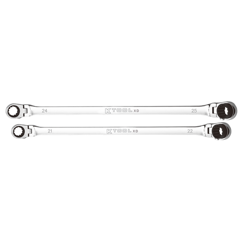 K Tool International 130252000000 2Pc 120 Tooth Double Flex Ratcheting Wrench Set