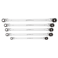 K Tool International 130252000000 5Pc Metric 120 Tooth Double Flex Ratcheting Wrench Set