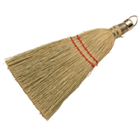 Corn Whisk Broom, 10 in. with Metal Top and Hang Hook