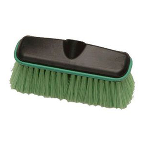 Wash Brush Head Only, 10" Wide Plastic Block with Threaded Hole, Soft Flagged Polyester Bristles