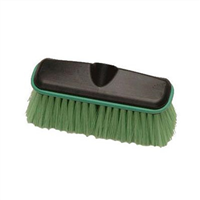 Wash Brush Head Only, 8" Wide Plastic Block with Threaded Hole, Soft Flagged Polyester Bristles