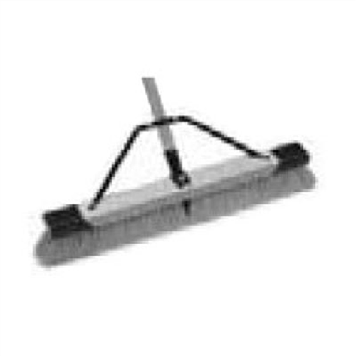 Outdoor Push Broom, 24 in. Wide, with 3 in. Stiff Inner Bristles, Fine Outer Bristles, 60 in. Handle