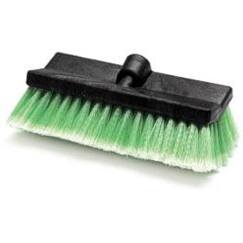 Wash Brush Head Only, 10" Wide Bi-Level Block with Threaded Hole, Soft Flagged Polyester Bristles