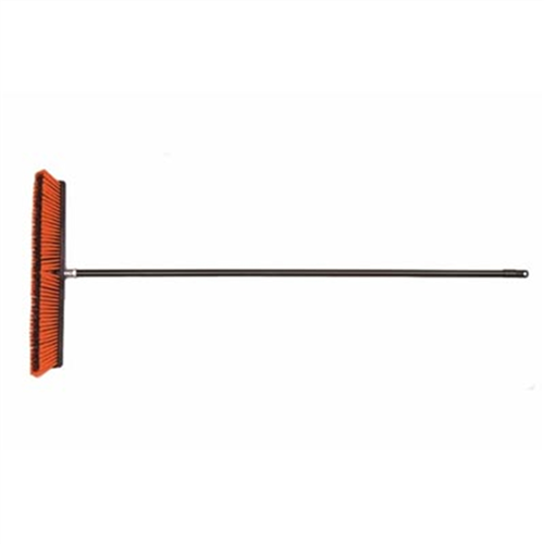 Outdoor Push Broom, 18 in. Wide Block, with 3 in. Fine Outer and 3 in. Stiff Inner Bristles, 60 in. Metal Handle