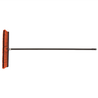 Outdoor Push Broom, 24 in. Wide Block, with 3 in. Fine Outer and 3 in. Stiff Inner Bristles, 60 in. Metal Handle