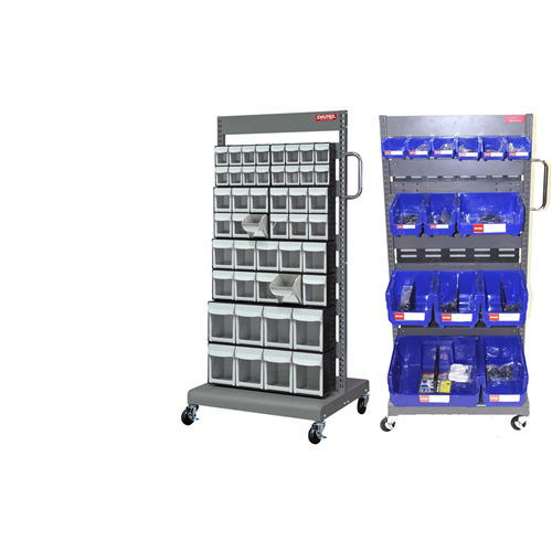 Two Sided Mobile Parts Storage Cart