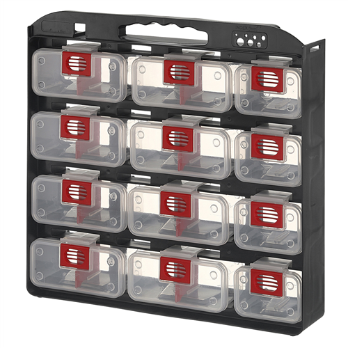 Storage Case 1- Sided 12 Bins w/ Carry Strap