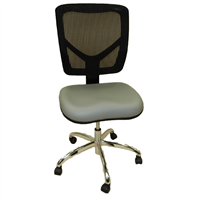 Dental Lab Chair, Mesh Back Light Grey Seat
