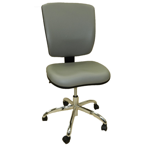 Dental Lab Chair w/ Vinyl Back Light Grey Seat