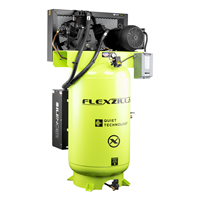 Flexzilla Air Compressor with Silencer, Stationary, Splash Lubricated, 5 HP, 80 Gallon, 230 Volt, 1-Phase, 2-Stage, Vertical