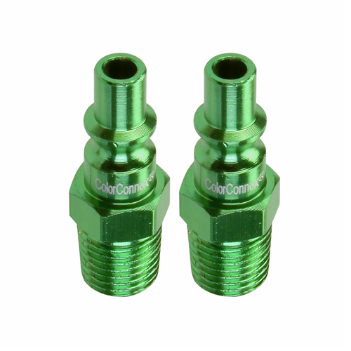 ColorConnexÂ« Type B, 1/4" Green Plug, 1/4" MNPT 2-pk