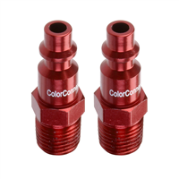 ColorConnex Industrial Type D Red Plugs, 1/4" MNPT, 2 Pack