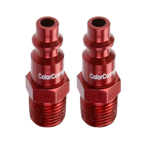 ColorConnex Industrial Type D Red Plugs, 1/4" MNPT, 2 Pack