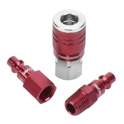 D 3pc 1/4" Red Coupler & Plug