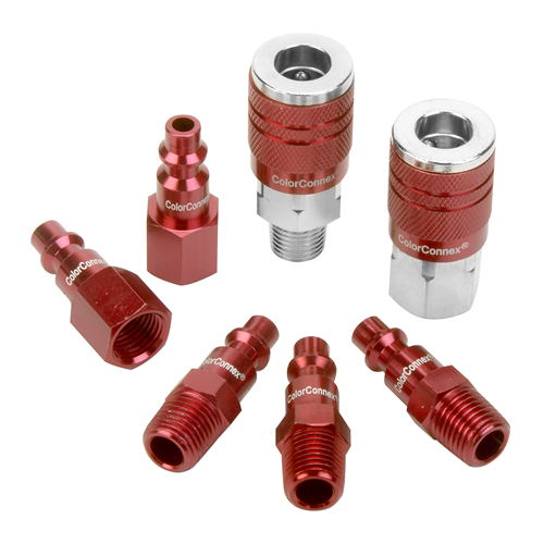 D 7pc 1/4" Red Coupler & Plug