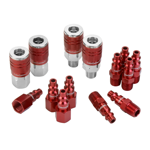 D 14pc 1/4" Red Coupler & Plug
