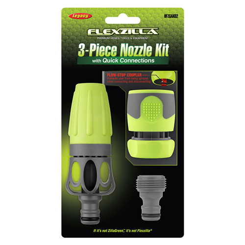 Legacy Manufacturing Hfzgak02 Flexzilla Garden Hose Nozzle Kit 3Pc