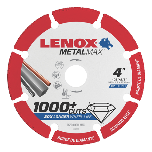 LENOX Metal Max Angle Grinder Diamond Cutoff Wheel 4.5" X 7/8"