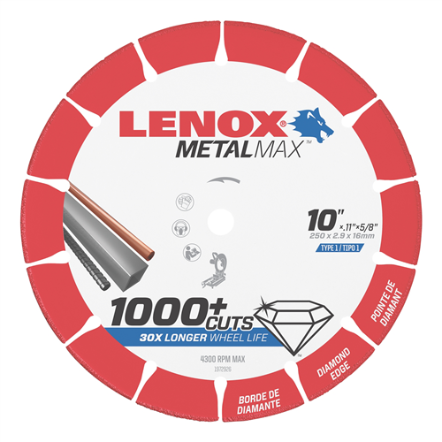 LENOX Metal Max Stationary/Small Chop Saw Diamond Cutoff Wheel 10 in. x 5/8 in.