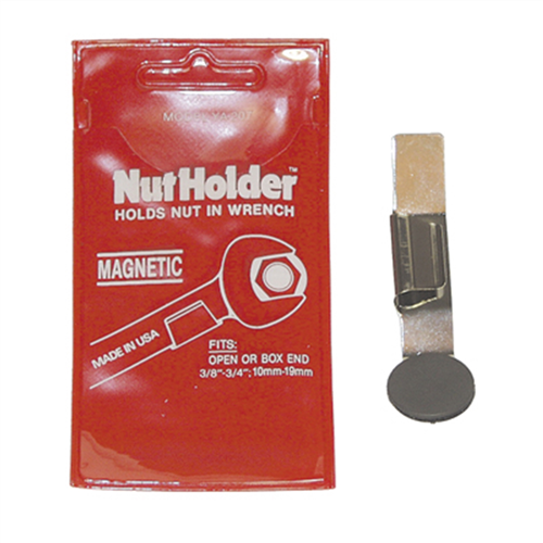 Magnetic Nut Holder, Clips onto a Wrench, Flexible Stainless Steel Body, with Pivoting Magnetic Head