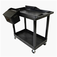 Luxor Two Shelf Cart with Outrigger Bins