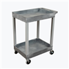 24 x 18 Plastic Utility Two Shelf Tub Cart in Gray