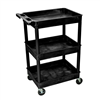 Luxor Stc111 Luxor Three Shelf Utility Tub Cart, 18 X 24"