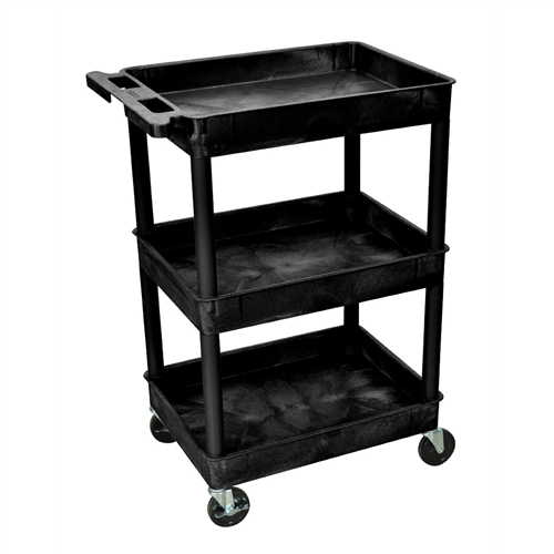 Luxor Stc111 Luxor Three Shelf Utility Tub Cart, 18 X 24"