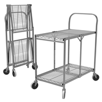 Two-Shelf Collapsible Wire Utility Cart