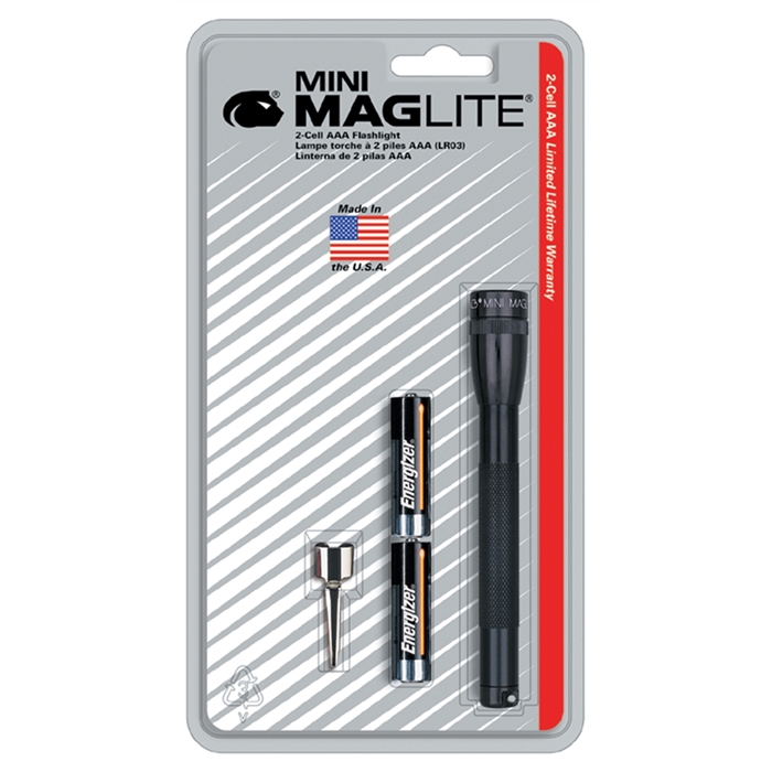 Ultra Mini MagLiteÂ® Black Flashlight with Belt Clip and  2 AAA Batteries