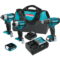 MakitaÂ® 12V max CXTÂ® 1.5 Ah Li-Ion Cordless 4-Piece Combo Kit