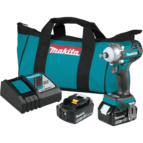 Makita Xwt14T Brshles 4-Sp 1/2" Sqdr Imp Wre Kit Fring Anv 5.0Ah