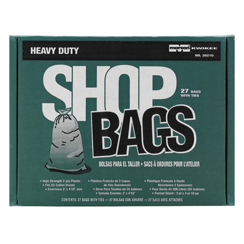 MarsonÂ® Kwikeeâ„¢ Heavy Duty Shop Bags, 55 Gallon - 27 per Box