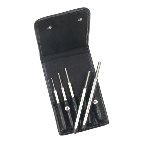 5 Pc Pin Punch Set, 150 Line Leather Pouch