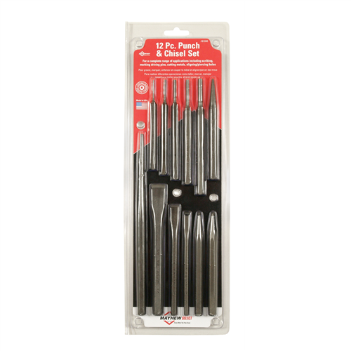 Mayhew 61040 12Pc Punch & Chisel Set Display