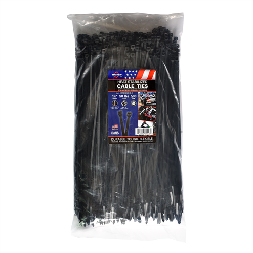 14" 50 lbs Heat Stable Cable Ties 500/Bag