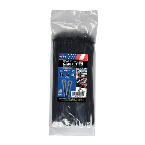 8" 40 lbs Heat Stable Cable Ties 100/Bag