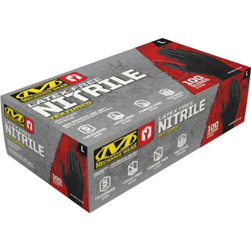 Mechanix Wear D03-05-010-100 Hd Black Nitrile 5Mil Lg 100Pk